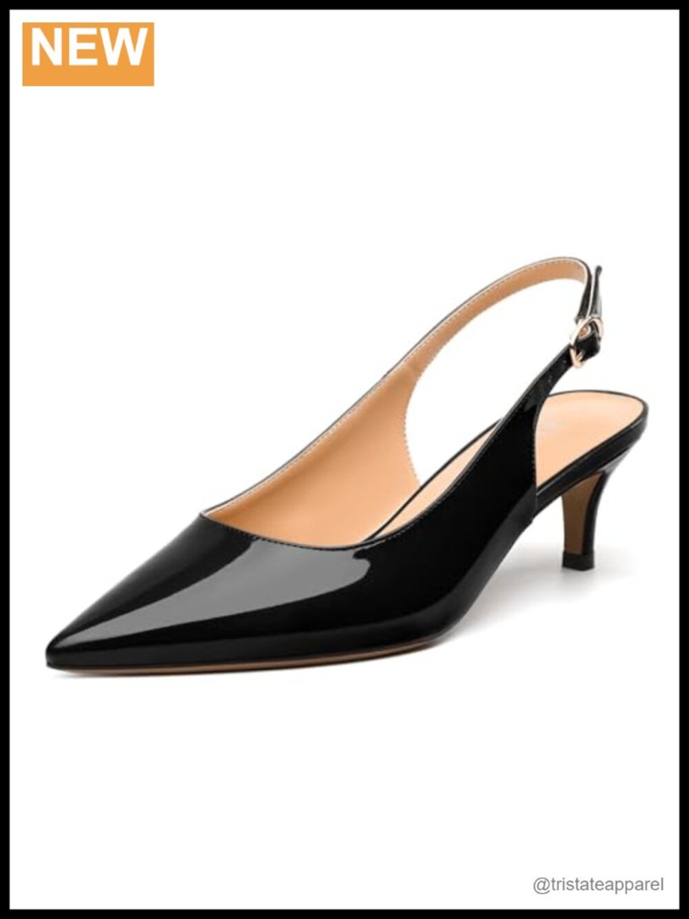 Women's Low Stiletto Heel Pumps Pointed Toe Slingback Formal